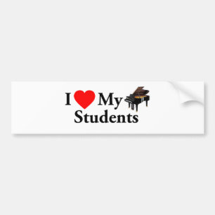 I Liebe meine Klavier-Studenten Autoaufkleber