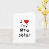 I Liebe meine kleine Schwester Karte (Gelbe Blume)