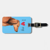 I Liebe meine langhaarige Dackel Gepäckanhänger (Vorderseite horizontal)