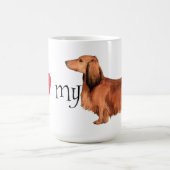I Liebe meine langhaarige Dackel Kaffeetasse (Mittel)
