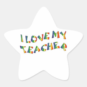 I Liebe meine Lehrer-(danke), Stern-Aufkleber