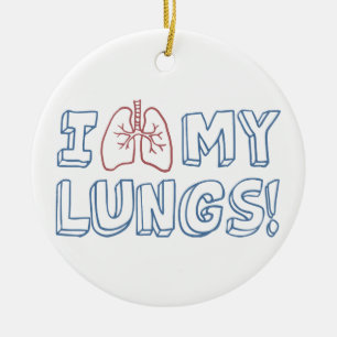 I Liebe meine Lungen Keramik Ornament