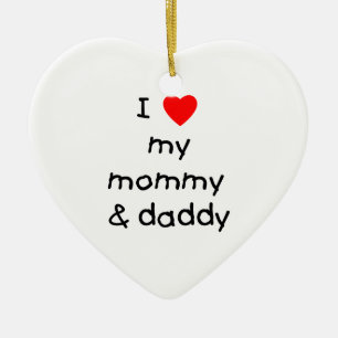 I Liebe meine Mama u. Vati Keramik Ornament