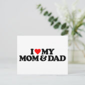 I LIEBE MEINE MAMA & VATER POSTKARTE (Stehend Vorderseite)