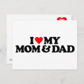 I LIEBE MEINE MAMA & VATER POSTKARTE (Vorne/Hinten)