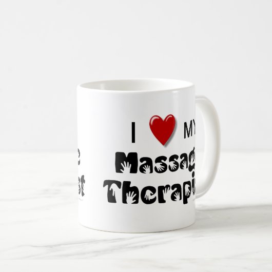 I Liebe meine Massage-Therapeut-Tasse Kaffeetasse (VorderseiteRechts)