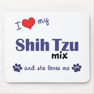I Liebe meine Mischung Shih Tzu (weiblicher Hund) Mousepad