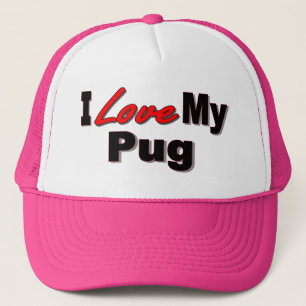 I Liebe meine Mops-Hundegeschenke und -kleid Truckerkappe