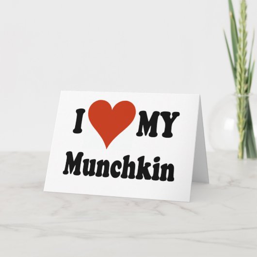 I Liebe meine Munchkin Katzen-Geschenke und Kleid Karte (Vorderseite)
