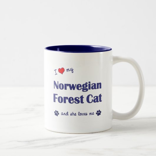 I Liebe meine norwegische Waldkatze (weibliche Zweifarbige Tasse (Rechts)