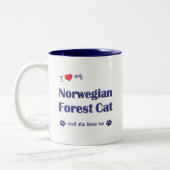 I Liebe meine norwegische Waldkatze (weibliche Zweifarbige Tasse (Links)