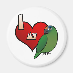 I Liebe meine Pfirsich-Front Conure Magnet