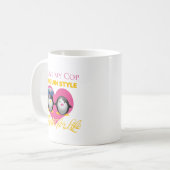 I Liebe meine Polizistpenguin-Art Kaffeetasse (Vorderseite Links)
