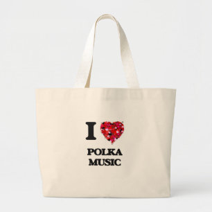 I Liebe meine POLKA-MUSIK Jumbo Stoffbeutel