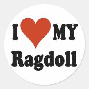 I Liebe meine Ragdoll Katzen-Waren Runder Aufkleber