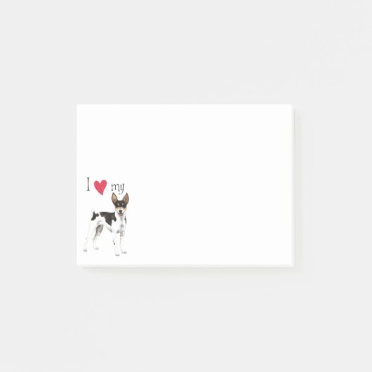 I Liebe meine Rat Terrier Post-it Klebezettel (Vorderseite)