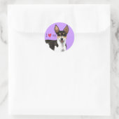 I Liebe meine Rat Terrier Runder Aufkleber (Tasche)