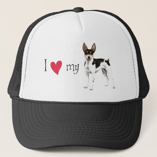 I Liebe meine Rat Terrier Truckerkappe (Vorderseite)