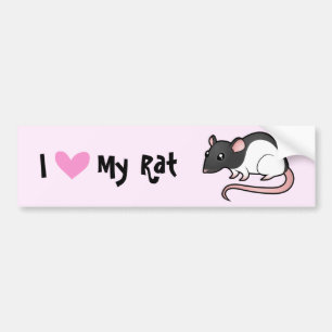 I Liebe meine Ratte Autoaufkleber