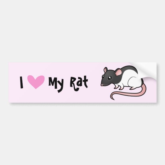 I Liebe meine Ratte Autoaufkleber (Vorne)