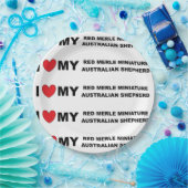 i Liebe meine rote Merle Mini-Wurst Pappteller (Party)