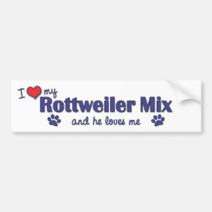 I Liebe meine Rottweiler Mischung (männlicher Autoaufkleber