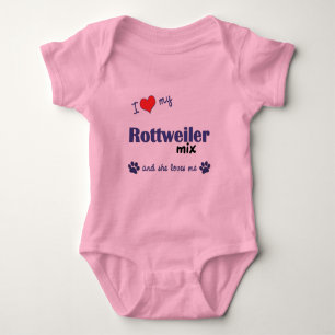 I Liebe meine Rottweiler Mischung (weiblicher Baby Strampler