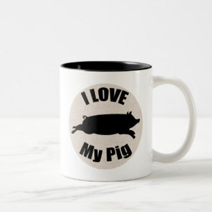 I Liebe meine Schwein-Tasse Zweifarbige Tasse