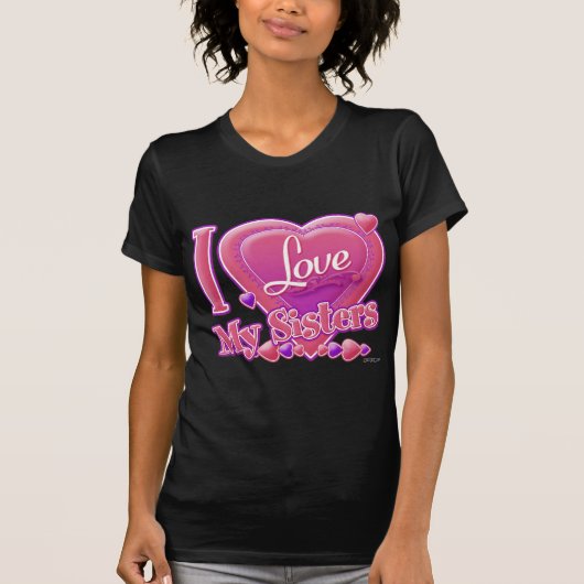 I Liebe Meine Schwestern rosa/lila - Herz T-Shirt (Vorderseite)