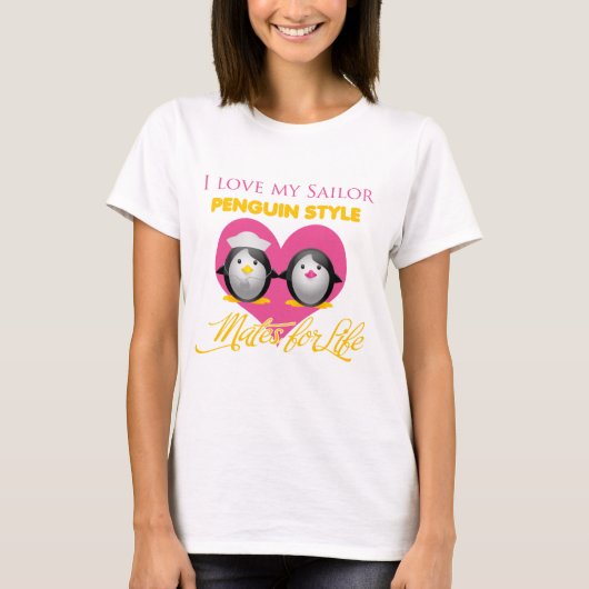 I Liebe meine Seemannpenguin-Art T-Shirt (Vorderseite)