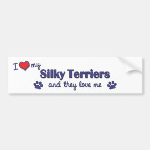 I Liebe meine seidigen Terrier (mehrfache Hunde) Autoaufkleber