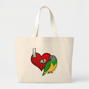 I Liebe meine Senegal-Papageien-Tasche Jumbo Stoffbeutel