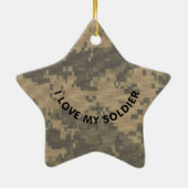 I Liebe meine Soldat-militärische personalisierte Keramikornament (Hinten)