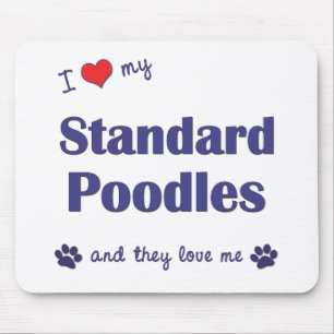 I Liebe meine Standardpudel (mehrfache Hunde) Mousepad