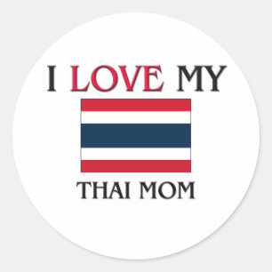 I Liebe meine thailändische Mama Runder Aufkleber