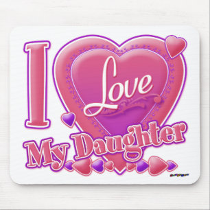 I Liebe Meine Tochter rosa/lila - Herz Mousepad