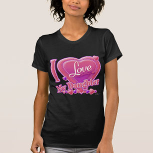 I Liebe Meine Tochter rosa/lila - Herz T-Shirt