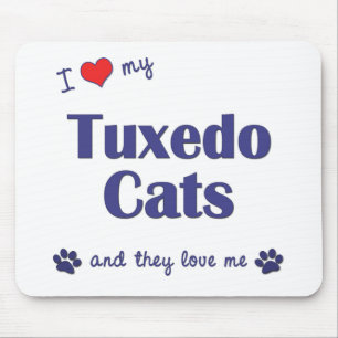 I Liebe meine Tuxedo-Katzen (mehrfache Katzen) Mousepad