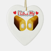 I Liebe meine Twinkies Weihnachtsverzierung Keramikornament (Rechts)