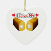 I Liebe meine Twinkies Weihnachtsverzierung Keramikornament (Hinten)