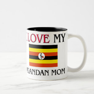 I Liebe meine Ugandan-Mama Zweifarbige Tasse