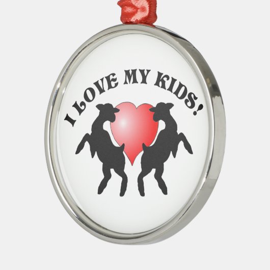 I LIEBE MEINE WEIHNACHTSverzierung DER KIND(ZIEGE) Ornament Aus Metall (Links)