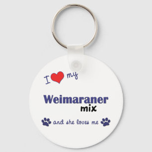 I Liebe meine Weimaraner Mischung (weiblicher Schlüsselanhänger