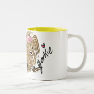 I Liebe meine Yorkie Kaffee-Tasse Zweifarbige Tasse