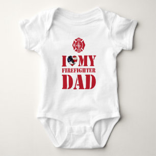 I. LIEBE MEINEN FIREFIGHTER VATER BABY STRAMPLER