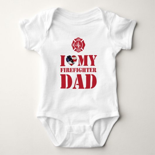 I. LIEBE MEINEN FIREFIGHTER VATER BABY STRAMPLER (Vorderseite)