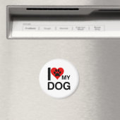I LIEBE MEINEN HUNDEPAKETDRUCK MAGNET (In Situ (Geschirrspüler))