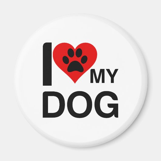 I LIEBE MEINEN HUNDEPAKETDRUCK MAGNET (Vorne)