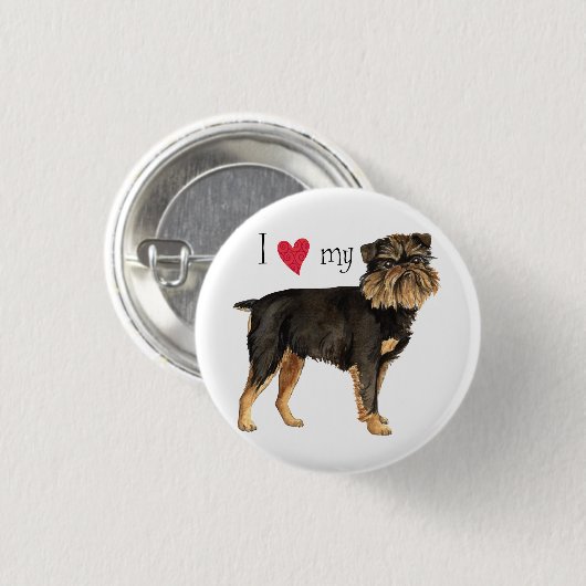 I Liebe meiner Brüssel Griffon Button (Vorne & Hinten)