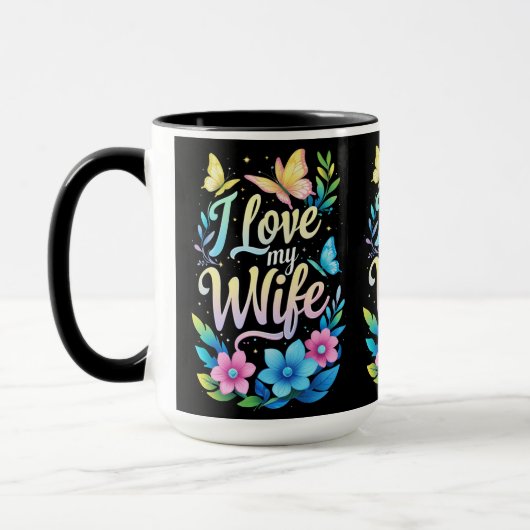I Liebe meiner Ehefrau Tasse (Links)